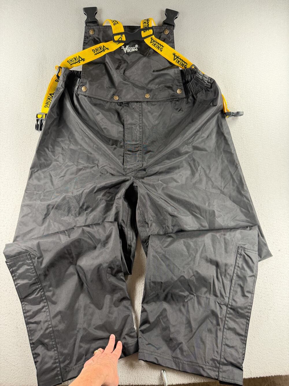 Viking Journeyman 420D Bib Overalls Men's XL Black Waterproof Rain Work Pants